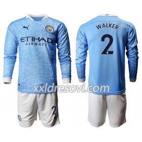 Manchester City Kyle Walker 2 Domaći Dječji Komplet Dresovi za Nogomet 2020-2021 Dugim Rukavima (+ kratke hlače)